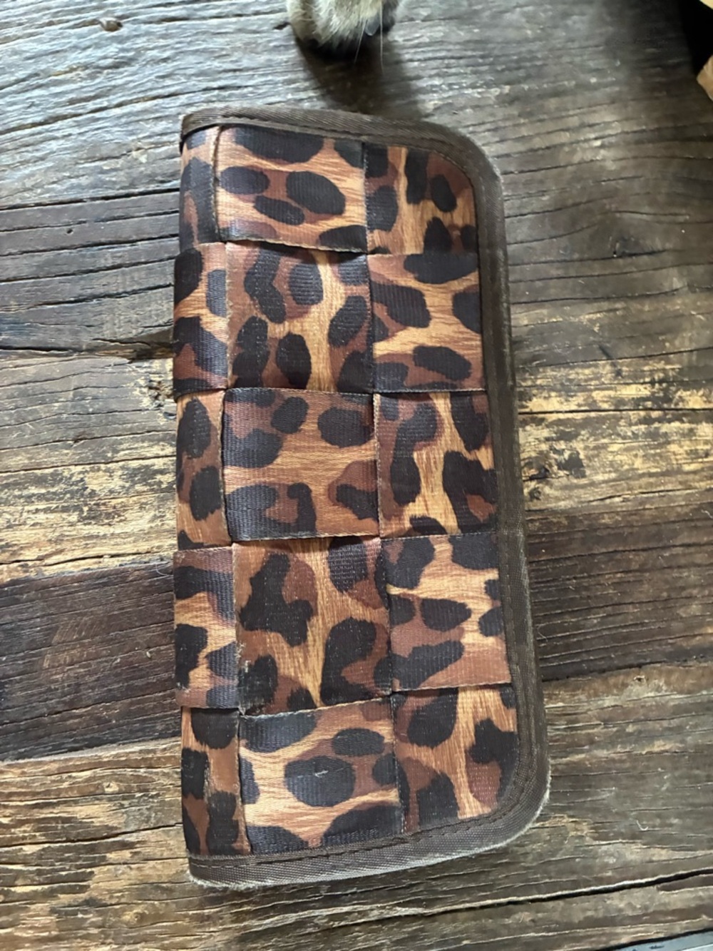 Harveys Leopard Print Brown and Black Woven Wallet